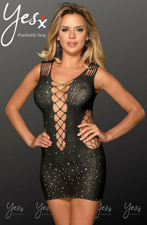 YesX YX848 Sparkly Black Dress