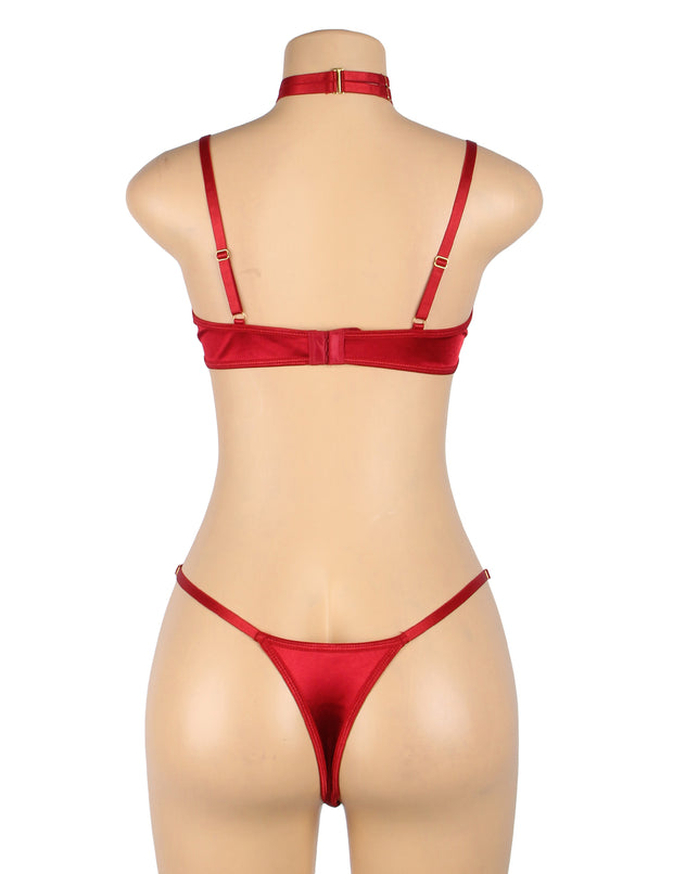 YesX YX872 Hollow Cut Halter Bra Set