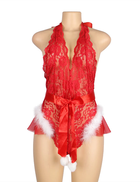 YesX YX874Q Christmas Sexy Halter Neck Teddy Up To 4XL