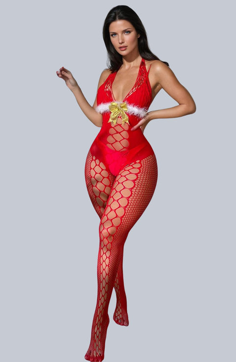 YesX YX876 Christmas Fluffy Bodystocking