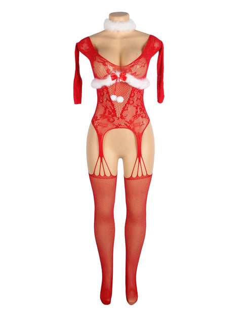 YesX YX878 Christmas Fishnet Bodystocking