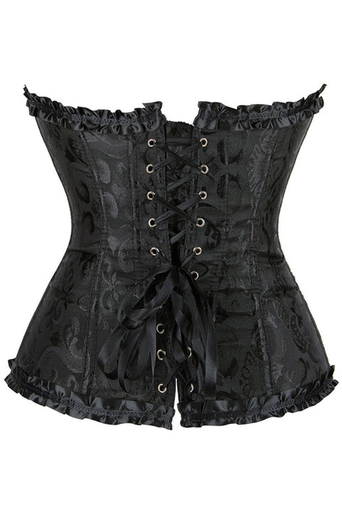 YesX YX886 Stunning Black Borcade Corset Up to 5XL