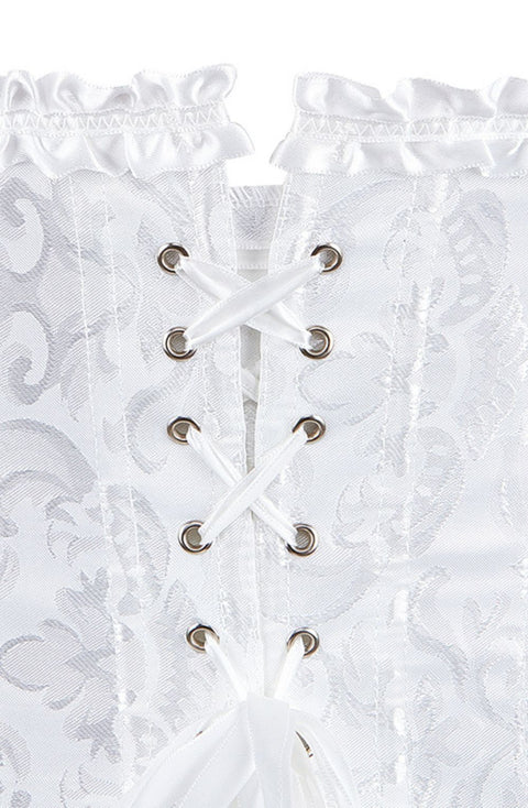 YesX YX887 Elegant White Brocade Corset up to 2XL
