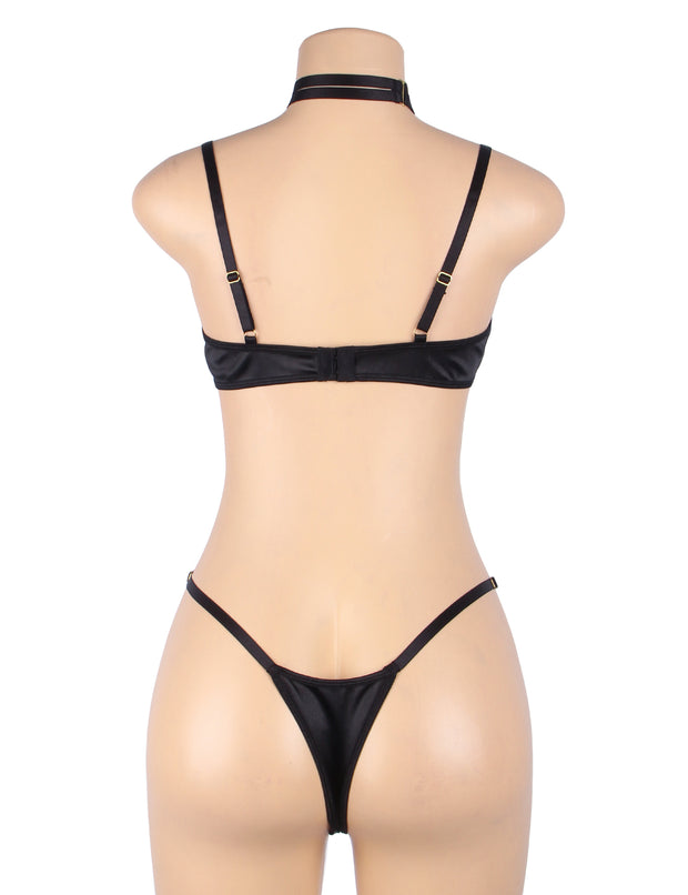 YesX YX871Q Hollow Cut Halter Bra Set