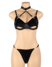 YesX YX871Q Hollow Cut Halter Bra Set